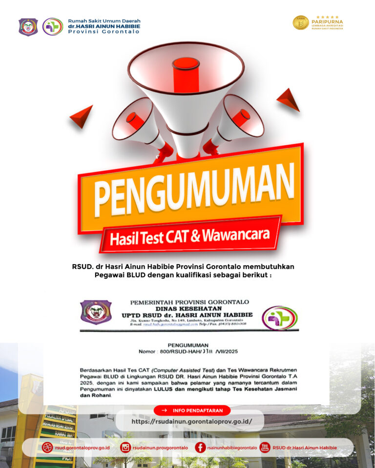 PENGUMUMAN HASIL TEST CAT & WAWANCARA