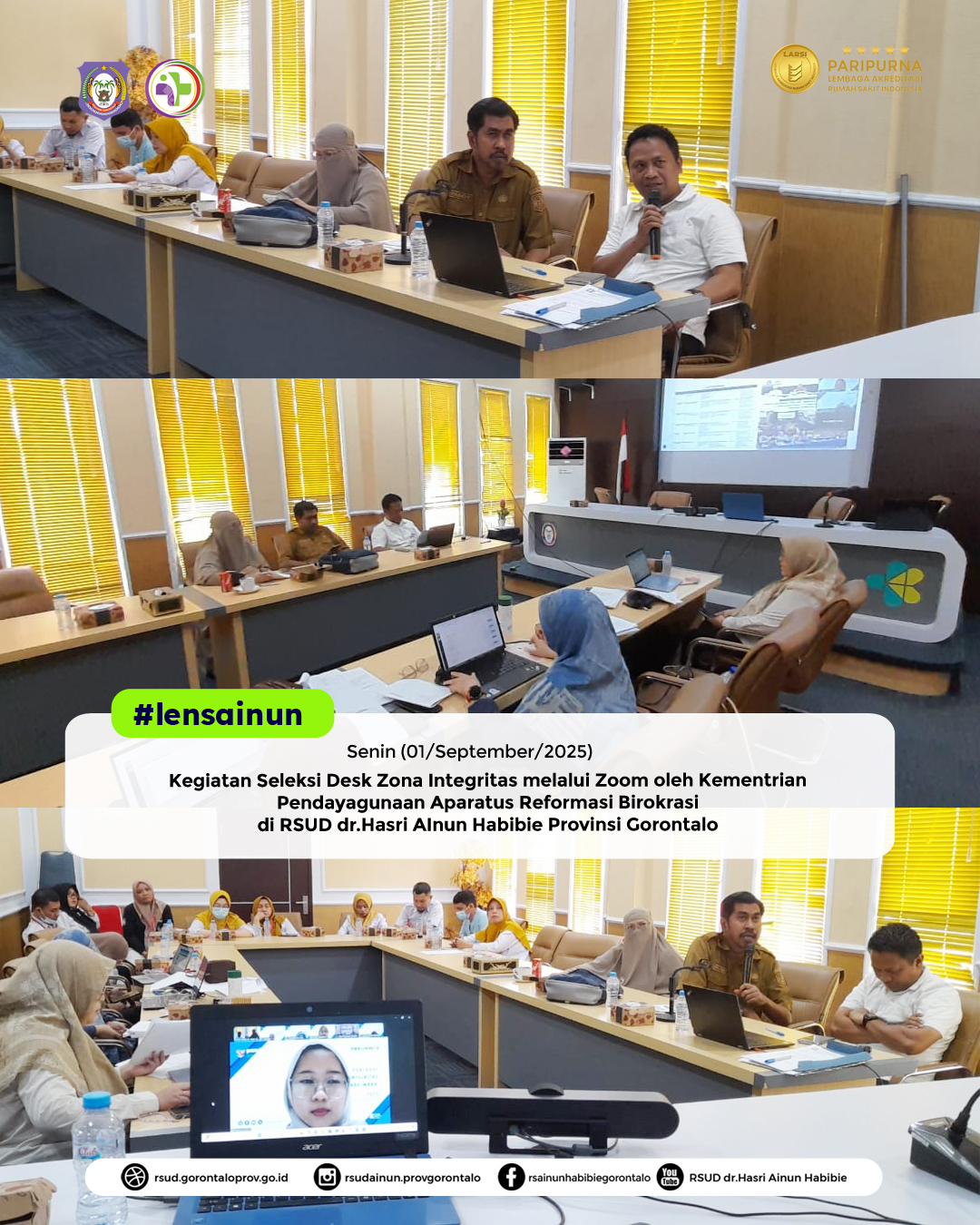 Komitmen Integritas, RSUD dr. Hasri Ainun Habibie Ikuti Seleksi Desk Zona Integritas KemenPANRB