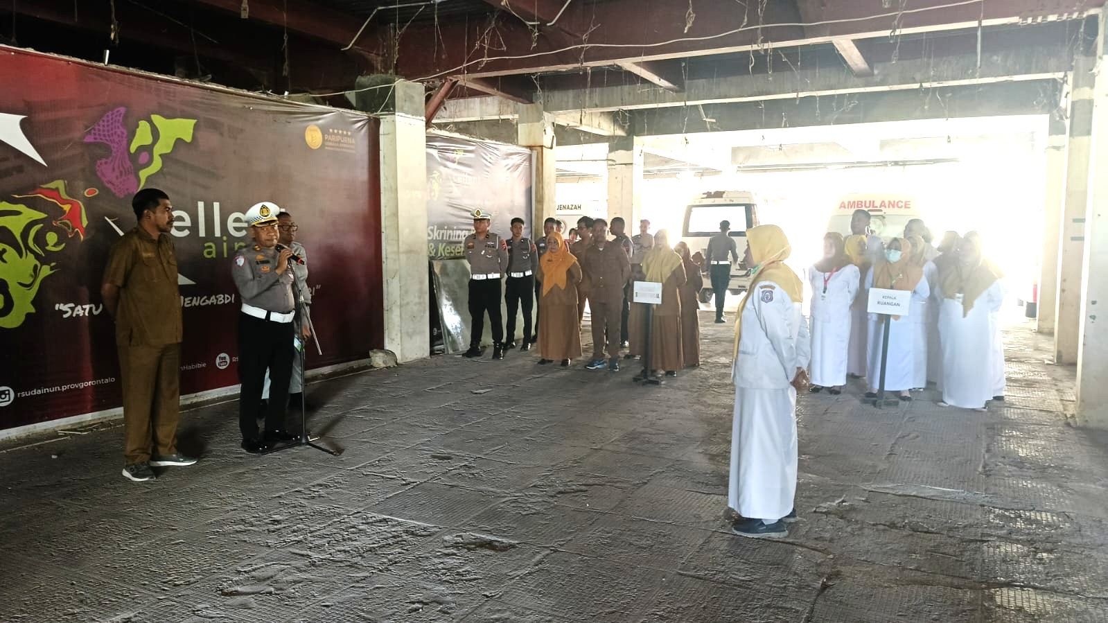 Ditlantas Polda Gorontalo Sosialisasikan Keselamatan Lalu Lintas di RSUD dr. Hasri Ainun Habibie Provinsi Gorontalo